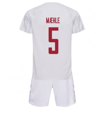 Maillot de foot Danemark Joakim Maehle #5 Extérieur enfant Monde 2022 Manches Courte (+ pantalon court)